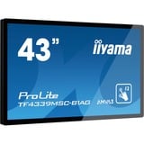 iiyama Prolite TF4339MSC-B1AG 43" Public Display Zwart, VGA, HDMI, DisplayPort, LAN, Audio