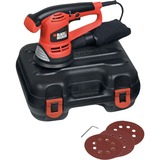 BLACK+DECKER Excenterschuurmachine KA191EK excentrische schuurmachine Oranje/zwart, Incl. Transportkoffer