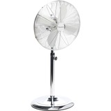 Bestron DFS45S Retro statiefventilator Roestvrij staal/zilver, Ø 45 cm | In hoogte verstelbare telescoopstang tot 127 cm