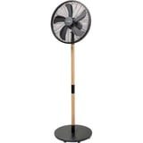 Bestron DFS45WB Design Statiefventilator Zwart/houtkleur, Ø 45 cm | stijlvol hout desgin