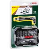 Bosch schroevendraaierbits- en ratelset, 27-delige Groen