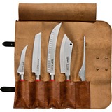 DICK Red Spirit Lederen roltas, 5-delig bestek bruin/rood