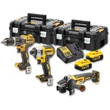 DeWALT DCK384P2T Accu Combiset 18V gereedschapsset Geel/zwart, 2x T STAK Box II en 2x Li-ion accu (5,0 Ah) inbegrepen
