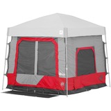 E-Z Up Mounted Camping Cube 5.4 Angled tent Rood/grijs, zonder dak en vouwframe