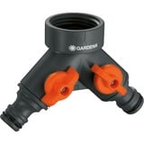 GARDENA 2-weg-waterverdeler 26,5 mm (G 3/4") kraanstuk Grijs/oranje, 938-20