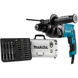Makita 230V Boorhamer HR2230X4 blauw/zwart, 14-delige SDS-PLUS borenset