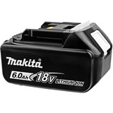 Makita Accu BL1860B 18V 6Ah oplaadbare batterij Zwart