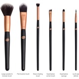 Rio BRCE Essential cosmetic brush collection kwasten Zwart, 6 stuks