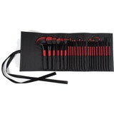 Rio Make-up Organizer kwasten Rood/zwart, 24-delig