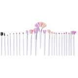 Rio Unicorn Make-up Brush Collection kwasten Wit/pink (roze), 24 professionele make-up kwasten