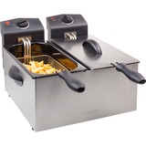 Tristar Friteuse FR-6937 frituurpan Roestvrij staal/zwart, 2x 3 liter