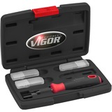 VIGOR Schraper-Set Zwart/rood