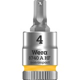 Wera 8740 A HF Binnenzeskant Zyklop Bitdop 4mmx28 dopsleutel Chroom, 1/4", met vasthoudfunctie