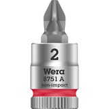 Wera 8751 A Zyklop Phillips Bitdop met 1/4"-aandrijving, PH2x28 dopsleutel Chroom