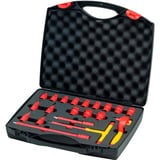 Wiha Ratelsleutelset geïsoleerd 3/8" dopsleutel Rood/geel, 20-delig in koffer