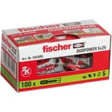 fischer DUOPOWER 5x25 plug Lichtgrijs/rood