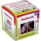 fischer DUOPOWER 6 x 50 S LD plug Lichtgrijs/rood, 50 stuks