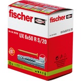 fischer Universeelplug UX 6 x 50 R S/20 met kraag en schroef Lichtgrijs, 25 stuks