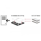 DeLOCK Inbouwframe 2x 2.5" naar 3.5" Zwart