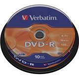 Verbatim DVD-R 4,7 GB blanco dvd's 16x, 10 stuks