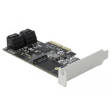 DeLOCK 4-poorts SATA en 1x M.2 Key B slot PCIe x4-kaart adapter incl. Low Profile bracket