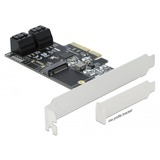 DeLOCK 4-poorts SATA en 1x M.2 Key B slot PCIe x4-kaart adapter incl. Low Profile bracket