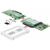 DeLOCK Converter SuperSpeed USB 10 Gbps (USB 3.1 Gen 2) met USB Type-C female > 1 x SATA / 1 x M.2 Key B / 1 x mSATA 