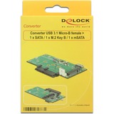 DeLOCK Converter USB 3.1 Micro-B female > 1 x SATA / 1 x M.2 Key B / 1 x mSATA 