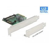 DeLOCK PCI Express x4 Card U.2 NVMe naar 1 x internal SFF-8643 + 1 x internal SFF-8639 – Low Profile Form Factor adapter Zilver