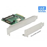 DeLOCK PCI Express x4 Card U.2 NVMe naar 1 x internal SFF-8654 4i + 1 x internal SFF-8639 – Low Profile Form Factor adapter Zilver
