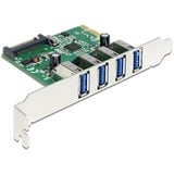 DeLOCK PCIe x1 naar 4x externe USB-A 3.2 Gen 1 interface kaart 