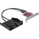DeLOCK USB 3.0 Front Panel 2-Port Incl. PCI Express Card controller Zwart, Retail