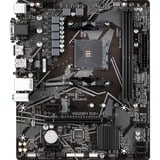 GIGABYTE A520M S2H socket AM4 moederbord Zwart/grijs, RAID, Gb-LAN, Sound, µATX