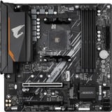 GIGABYTE B550M AORUS ELITE socket AM4 moederbord Zwart/grijs, RAID, Gb-LAN, Sound, µATX
