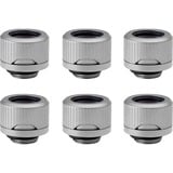 EKWB EK-Quantum Torque 6-Pack HDC 14 - Satin Titanium verbinding Zilver, 6 stuks