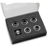 EKWB EK-Quantum Torque 6-Pack HDC 16 - Nickel Black  verbinding Zilver/zwart