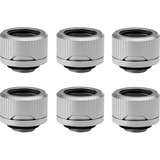 EKWB EK-Quantum Torque 6-Pack HDC 16 - Satin Titanium verbinding Zilver, 6 stuks