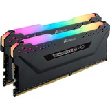 Corsair 16 GB DDR4-3600 Kit werkgeheugen Zwart, CMW16GX4M2Z3600C18, Vengeance RGB PRO, XMP, AMD Ryzen Optimized