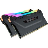 Corsair 16 GB DDR4-3600 Kit werkgeheugen Zwart, CMW16GX4M2Z3600C18, Vengeance RGB PRO, XMP, AMD Ryzen Optimized