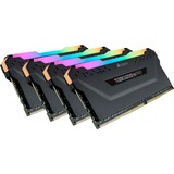 Corsair 32 GB DDR4-3200 Quad-Kit werkgeheugen Zwart, CMW32GX4M4C3200C16, Vengeance RGB PRO, XMP