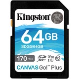 Kingston Canvas Go! Plus SDXC 64 GB geheugenkaart Zwart, UHS-I U3, Class 10, V30