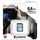 Kingston Canvas Go! Plus SDXC 64 GB geheugenkaart Zwart, UHS-I U3, Class 10, V30