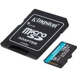 Kingston Canvas Go! Plus microSDXC 128 GB geheugenkaart Zwart, Incl. adapter, Class 10, UHS-I U3, V30, A2