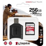 Kingston Canvas React Plus SDXC 256 GB geheugenkaart Zwart, Incl. adapter, UHS-II U3, Class 10, V90