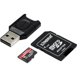 Kingston Canvas React Plus microSDXC 64 GB geheugenkaart Zwart, Incl. Adapter en MobileLite Plus microSD Reader