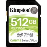 Kingston Canvas Select Plus SDXC 512 GB geheugenkaart Zwart, SDS2/512GB, Class 10 UHS-I U3