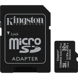 Kingston Canvas Select Plus microSD Card 32 GB 2-pack geheugenkaart Zwart, 2 stuks, SDCS2/32GB-2P1A, Class 10 UHS-I A1, Incl. Adapter