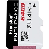 Kingston High Endurance 64 GB microSDXC geheugenkaart Wit/zwart, UHS-I (U1), Class 10