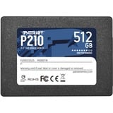 Patriot P210, 512 GB SSD Zwart, P210S512G25, SATA III