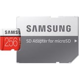 SAMSUNG EVO Plus microSD 256 GB geheugenkaart Rood/wit, MB-MC256GA/EU, Class 10, incl. adapter